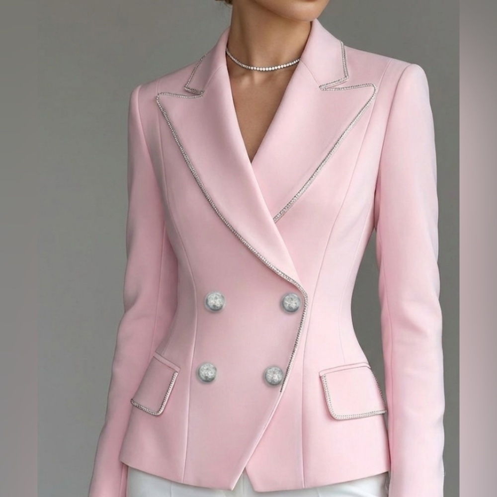 NEW $168 Barbie Couture Pink Double-Breasted Women's Blazer